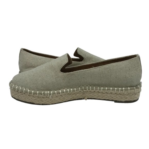 JOIE Cara Platform Espadrilles Womens 8M Tan & Silver Fabric Memory Foam 684661 - Picture 4 of 10